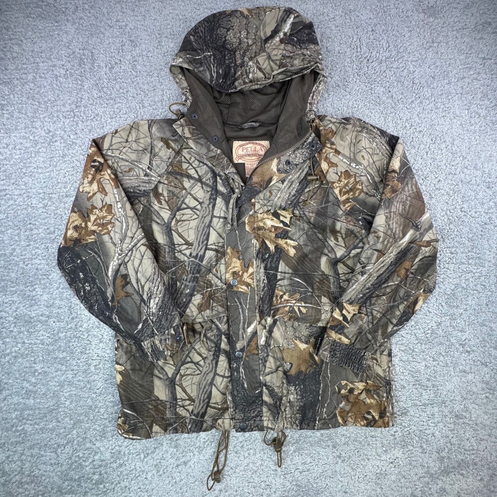 Pella Products Womens Realtree Hardwoods Camo Waterproof Rain Jacket Hood FLAW*